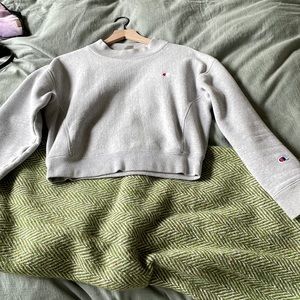 Champion gray reverse weave mock neck sweatshirt size Small